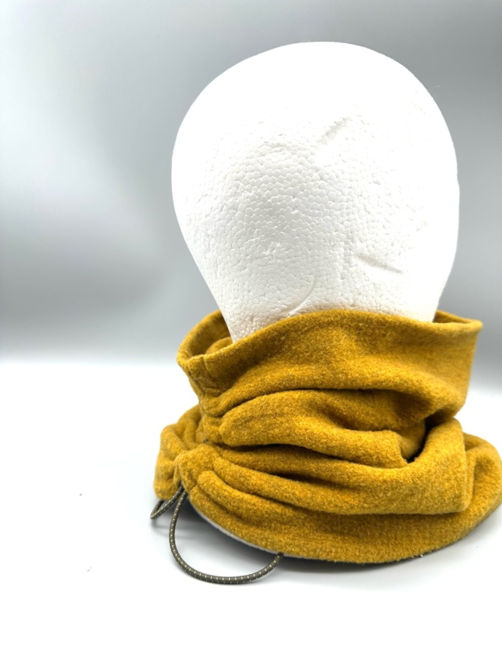 Buff Mustard Yellow Wool Blend Adjustable Neck Warmer Gaiter Made in Spain - Picture 3 of 5